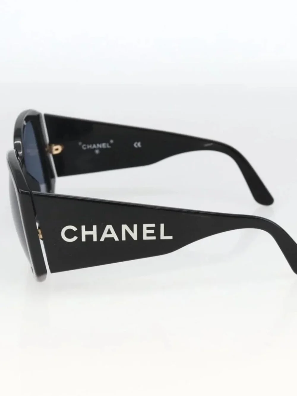CHANEL Sunglasses plastic Black CC Auth ka3619